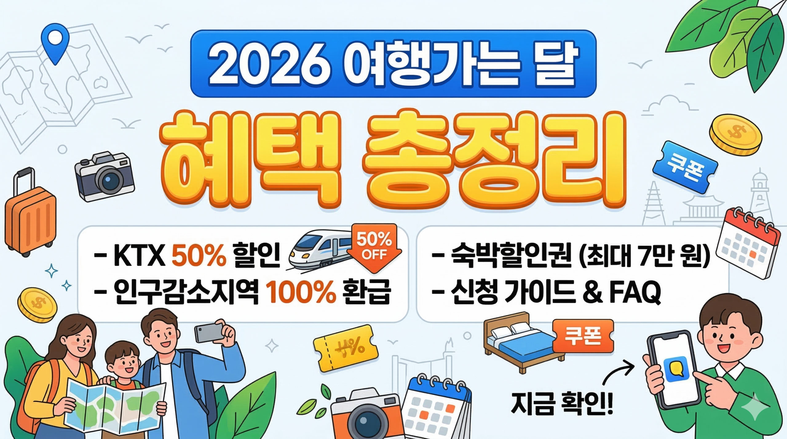 2026 여행가는 달 혜택 총정리: KTX 50%, 숙박할인권 신청 가이드
