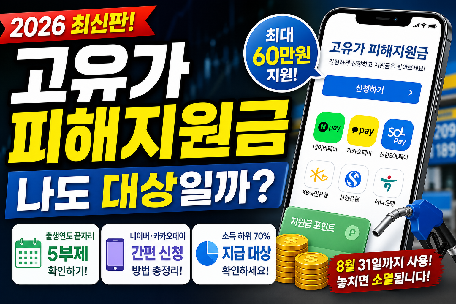 고유가 피해지원금 신청대상 조회 및 70% 컷 확인(나도 대상일까?)