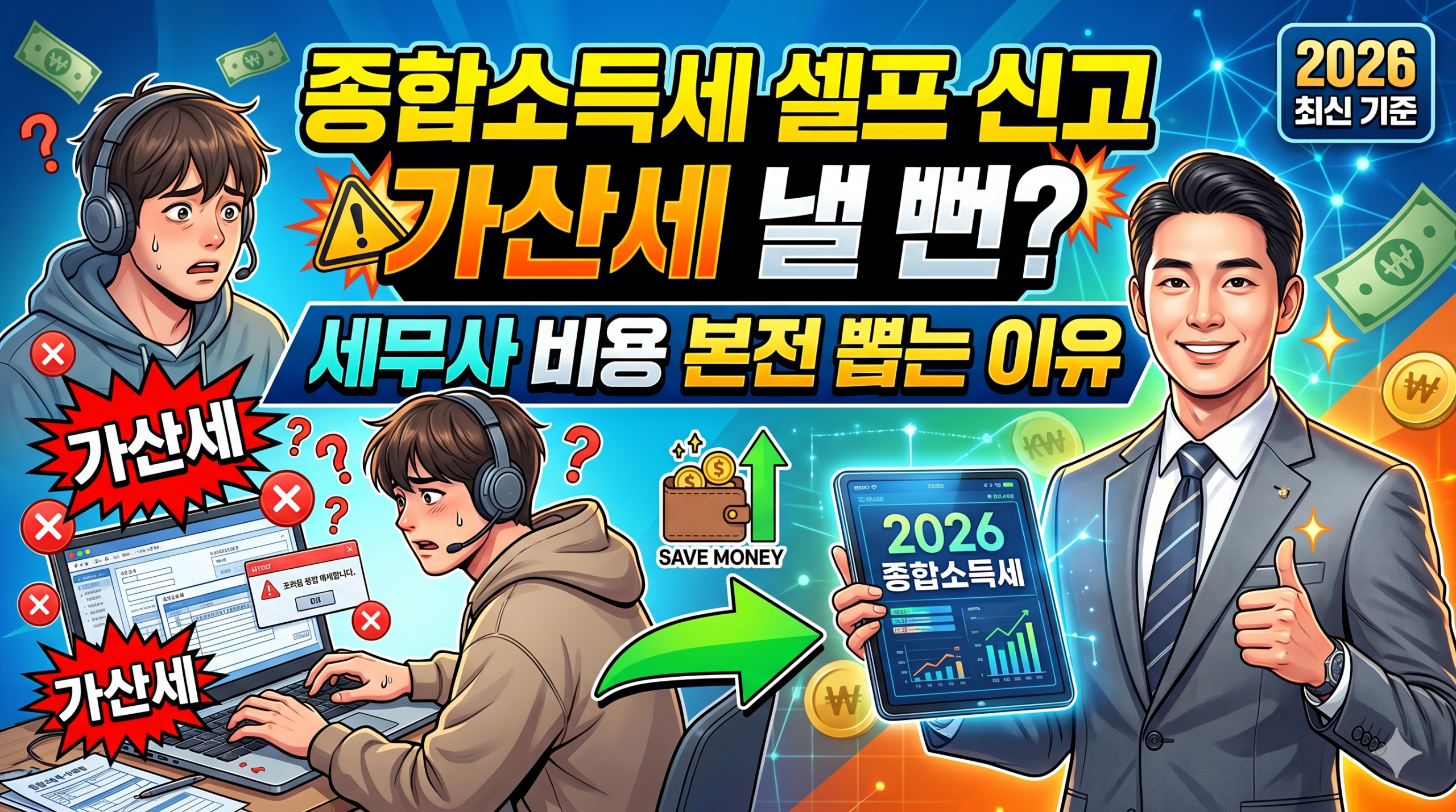 종합소득세 셀프 신고하다 가산세 낼 뻔? 세무사 비용 본전 뽑는 이유[2026최신, 2025년 귀속]